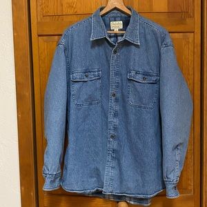 Cabelas Lined Denim Long Sleeve Shirt